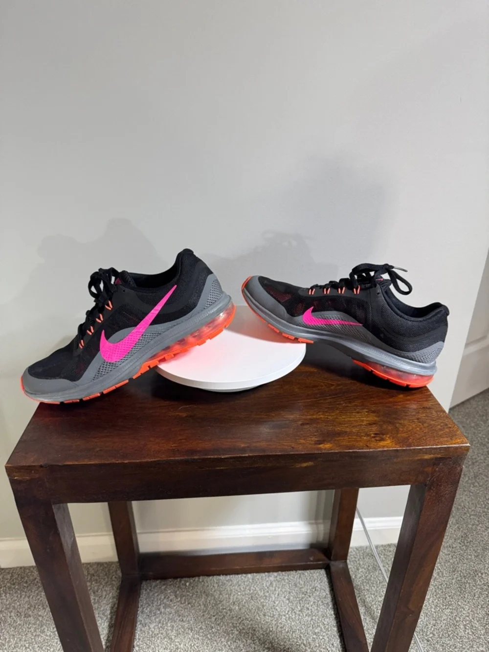 Nike Black Sneakers with Pink Swoosh and Orange Accents - Picture 4 of 8
